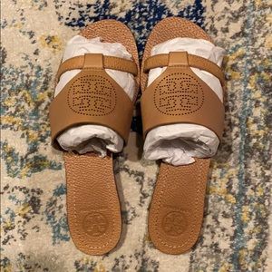 Tory Burch Perforated Logo Slides - Size 8